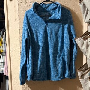 St. John's Bay Heathered Blue 3/4 zip Top with pockets